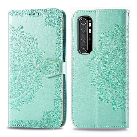 Funda de Cuero Cartera con Soporte Patron de Moda Carcasa para Xiaomi Mi Note 10 Lite Verde