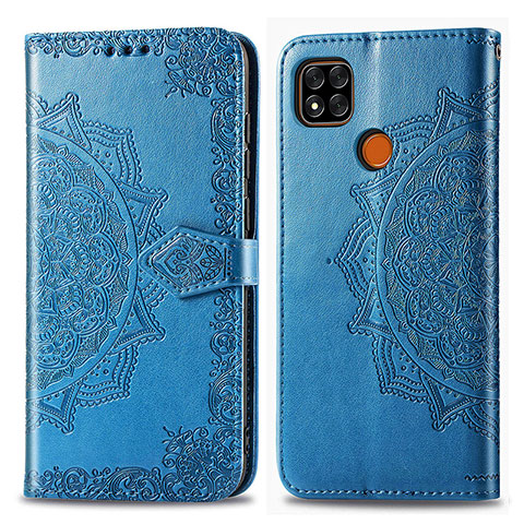 Funda de Cuero Cartera con Soporte Patron de Moda Carcasa para Xiaomi POCO C3 Azul