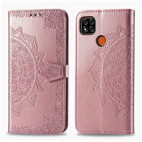 Funda de Cuero Cartera con Soporte Patron de Moda Carcasa para Xiaomi POCO C31 Oro Rosa