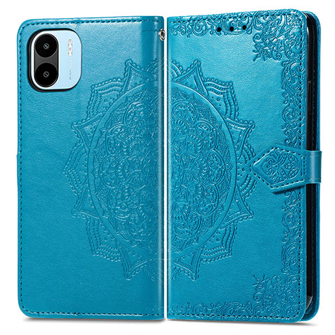 Funda de Cuero Cartera con Soporte Patron de Moda Carcasa para Xiaomi Poco C50 Azul