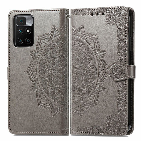 Funda de Cuero Cartera con Soporte Patron de Moda Carcasa para Xiaomi Redmi 10 (2022) Gris