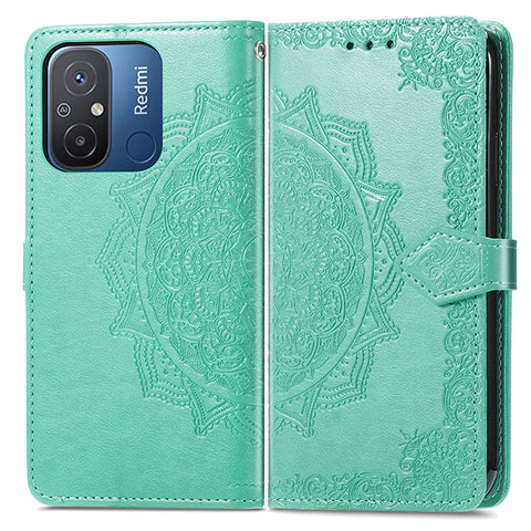 Funda de Cuero Cartera con Soporte Patron de Moda Carcasa para Xiaomi Redmi 11A 4G Verde