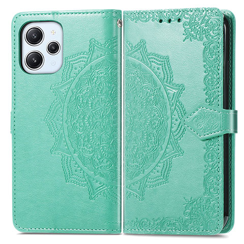 Funda de Cuero Cartera con Soporte Patron de Moda Carcasa para Xiaomi Redmi 12 4G Verde