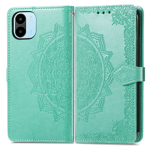 Funda de Cuero Cartera con Soporte Patron de Moda Carcasa para Xiaomi Redmi A1 Verde