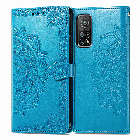 Funda de Cuero Cartera con Soporte Patron de Moda Carcasa para Xiaomi Redmi K30S 5G Azul