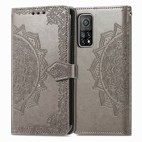 Funda de Cuero Cartera con Soporte Patron de Moda Carcasa para Xiaomi Redmi K30S 5G Gris