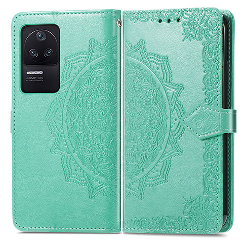 Funda de Cuero Cartera con Soporte Patron de Moda Carcasa para Xiaomi Redmi K40S 5G Verde