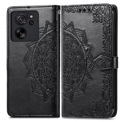 Funda de Cuero Cartera con Soporte Patron de Moda Carcasa para Xiaomi Redmi K60 Ultra 5G Negro