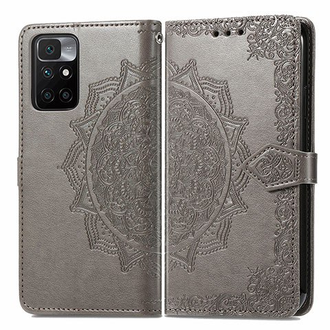 Funda de Cuero Cartera con Soporte Patron de Moda Carcasa para Xiaomi Redmi Note 11 4G (2021) Gris