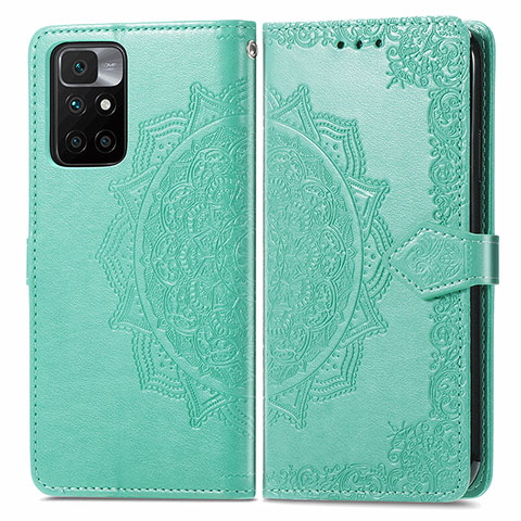 Funda de Cuero Cartera con Soporte Patron de Moda Carcasa para Xiaomi Redmi Note 11 4G (2021) Verde