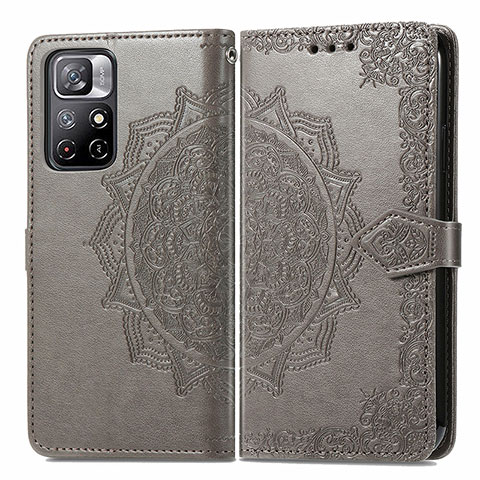 Funda de Cuero Cartera con Soporte Patron de Moda Carcasa para Xiaomi Redmi Note 11 5G Gris