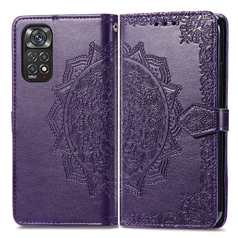 Funda de Cuero Cartera con Soporte Patron de Moda Carcasa para Xiaomi Redmi Note 12 Pro 4G Morado