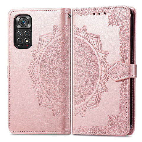 Funda de Cuero Cartera con Soporte Patron de Moda Carcasa para Xiaomi Redmi Note 12 Pro 4G Oro Rosa