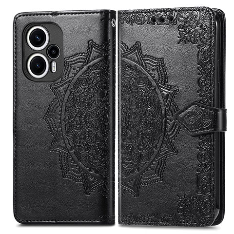 Funda de Cuero Cartera con Soporte Patron de Moda Carcasa para Xiaomi Redmi Note 12 Turbo 5G Negro