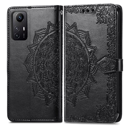 Funda de Cuero Cartera con Soporte Patron de Moda Carcasa para Xiaomi Redmi Note 12S Negro