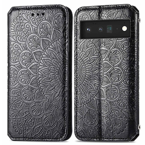 Funda de Cuero Cartera con Soporte Patron de Moda Carcasa S01D para Google Pixel 6 Pro 5G Negro