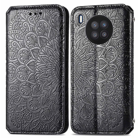 Funda de Cuero Cartera con Soporte Patron de Moda Carcasa S01D para Huawei Honor 50 Lite Negro