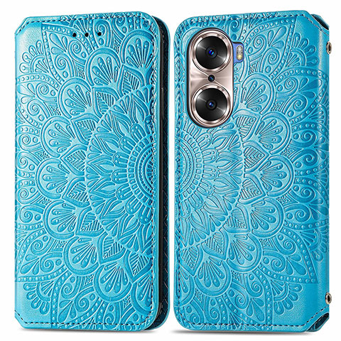 Funda de Cuero Cartera con Soporte Patron de Moda Carcasa S01D para Huawei Honor 60 5G Azul