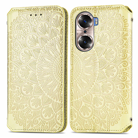 Funda de Cuero Cartera con Soporte Patron de Moda Carcasa S01D para Huawei Honor 60 5G Oro