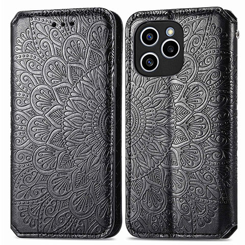 Funda de Cuero Cartera con Soporte Patron de Moda Carcasa S01D para Huawei Honor 60 SE 5G Negro