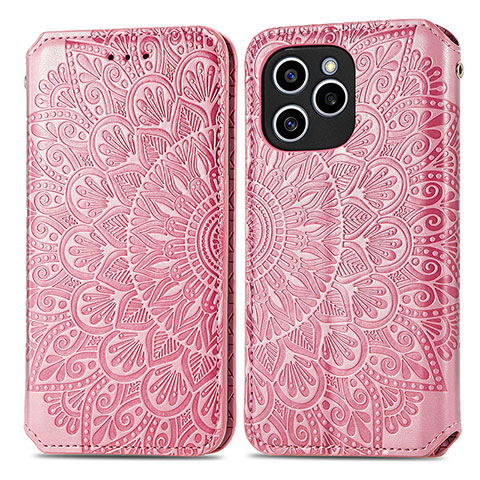 Funda de Cuero Cartera con Soporte Patron de Moda Carcasa S01D para Huawei Honor 60 SE 5G Oro Rosa