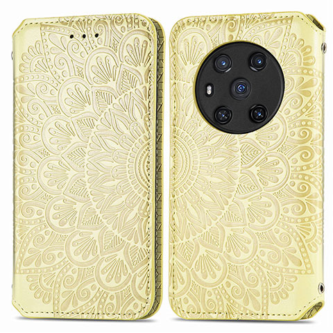 Funda de Cuero Cartera con Soporte Patron de Moda Carcasa S01D para Huawei Honor Magic3 5G Oro