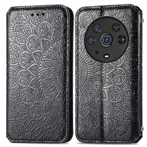 Funda de Cuero Cartera con Soporte Patron de Moda Carcasa S01D para Huawei Honor Magic3 Pro 5G Negro