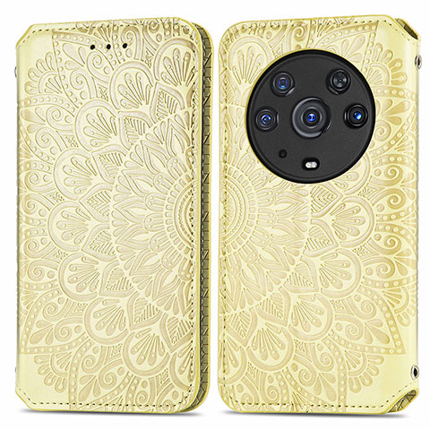 Funda de Cuero Cartera con Soporte Patron de Moda Carcasa S01D para Huawei Honor Magic3 Pro 5G Oro