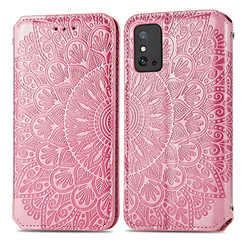 Funda de Cuero Cartera con Soporte Patron de Moda Carcasa S01D para Huawei Honor X10 Max 5G Oro Rosa