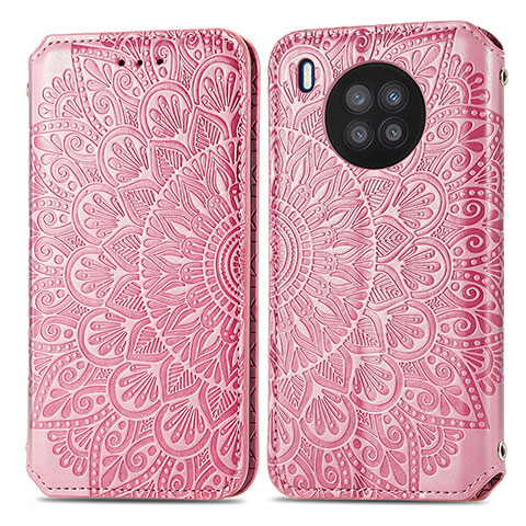 Funda de Cuero Cartera con Soporte Patron de Moda Carcasa S01D para Huawei Nova 8i Oro Rosa