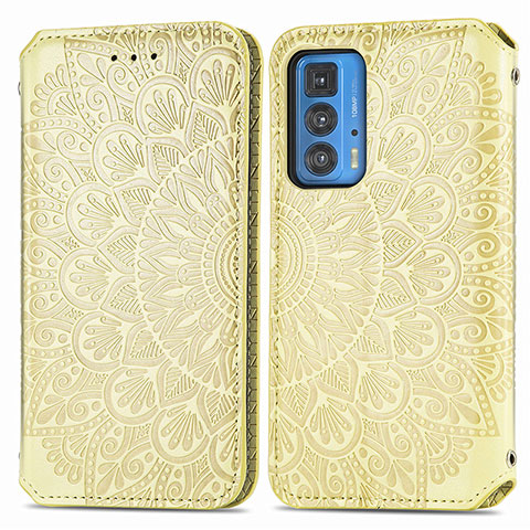 Funda de Cuero Cartera con Soporte Patron de Moda Carcasa S01D para Motorola Moto Edge S Pro 5G Oro