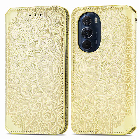 Funda de Cuero Cartera con Soporte Patron de Moda Carcasa S01D para Motorola Moto Edge X30 5G Oro