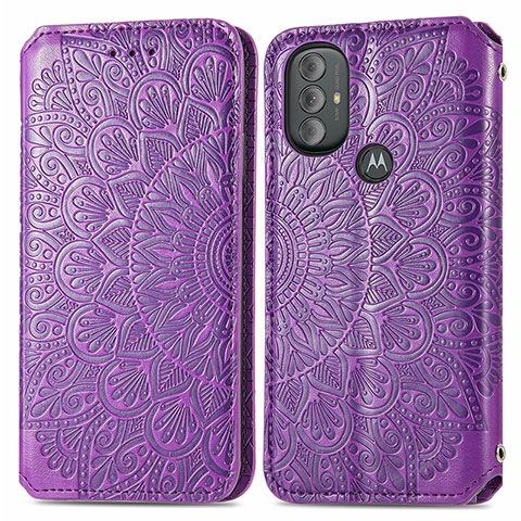 Funda de Cuero Cartera con Soporte Patron de Moda Carcasa S01D para Motorola Moto G Power (2022) Morado