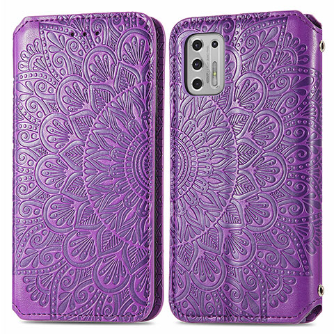 Funda de Cuero Cartera con Soporte Patron de Moda Carcasa S01D para Motorola Moto G Stylus (2021) Morado