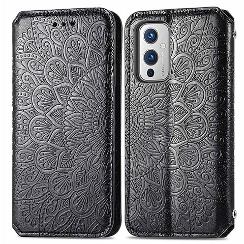 Funda de Cuero Cartera con Soporte Patron de Moda Carcasa S01D para OnePlus 9 5G Negro