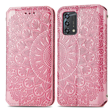 Funda de Cuero Cartera con Soporte Patron de Moda Carcasa S01D para Oppo A74 4G Oro Rosa