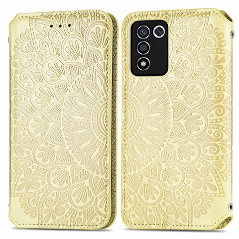 Funda de Cuero Cartera con Soporte Patron de Moda Carcasa S01D para Oppo K9S 5G Oro