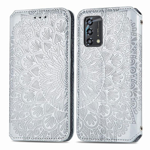 Funda de Cuero Cartera con Soporte Patron de Moda Carcasa S01D para Oppo Reno6 Lite Plata