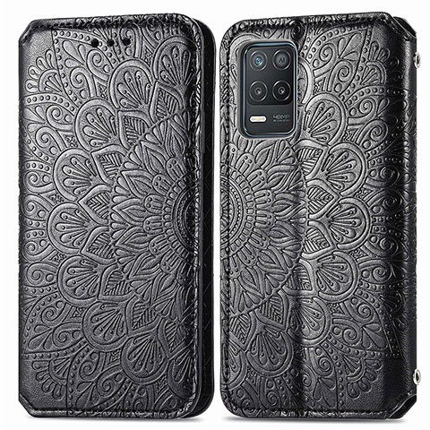 Funda de Cuero Cartera con Soporte Patron de Moda Carcasa S01D para Realme 8 5G Negro