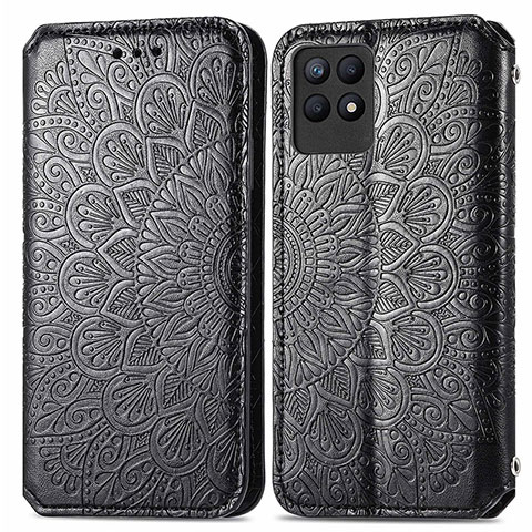 Funda de Cuero Cartera con Soporte Patron de Moda Carcasa S01D para Realme 8i Negro