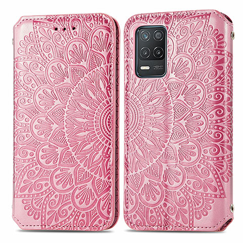 Funda de Cuero Cartera con Soporte Patron de Moda Carcasa S01D para Realme 8s 5G Oro Rosa