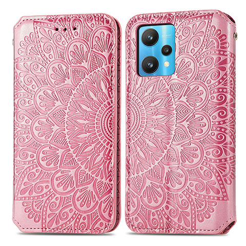 Funda de Cuero Cartera con Soporte Patron de Moda Carcasa S01D para Realme 9 4G Oro Rosa