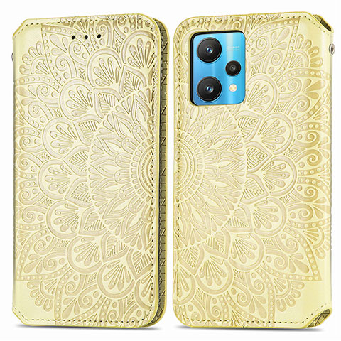 Funda de Cuero Cartera con Soporte Patron de Moda Carcasa S01D para Realme 9 5G Oro