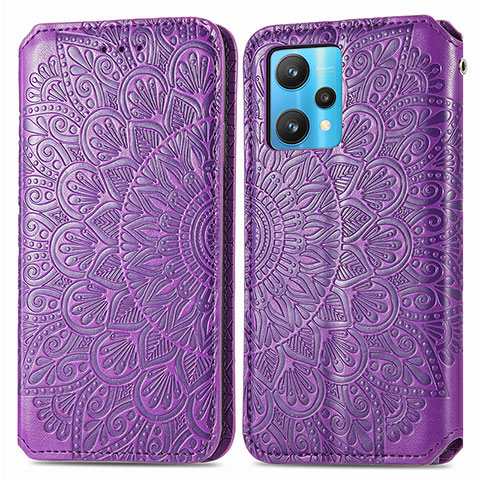 Funda de Cuero Cartera con Soporte Patron de Moda Carcasa S01D para Realme 9 Pro+ Plus 5G Morado