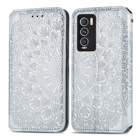 Funda de Cuero Cartera con Soporte Patron de Moda Carcasa S01D para Realme GT Master Explorer 5G Plata