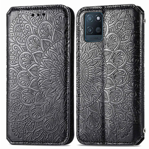 Funda de Cuero Cartera con Soporte Patron de Moda Carcasa S01D para Realme V11 5G Negro