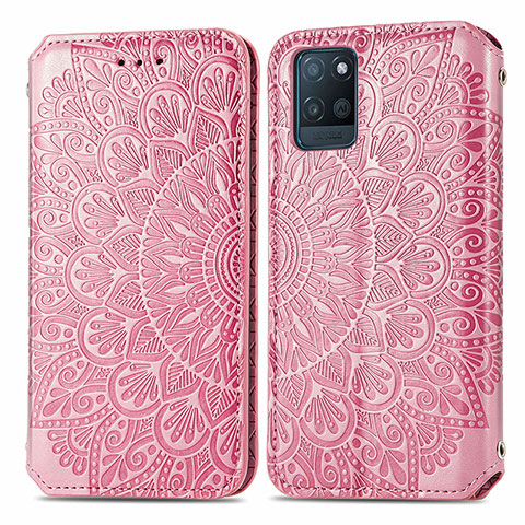 Funda de Cuero Cartera con Soporte Patron de Moda Carcasa S01D para Realme V11 5G Oro Rosa