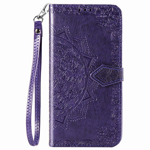 Funda de Cuero Cartera con Soporte Patron de Moda Carcasa S01D para Samsung Galaxy A02 Morado