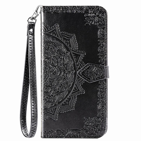 Funda de Cuero Cartera con Soporte Patron de Moda Carcasa S01D para Samsung Galaxy A02 Negro