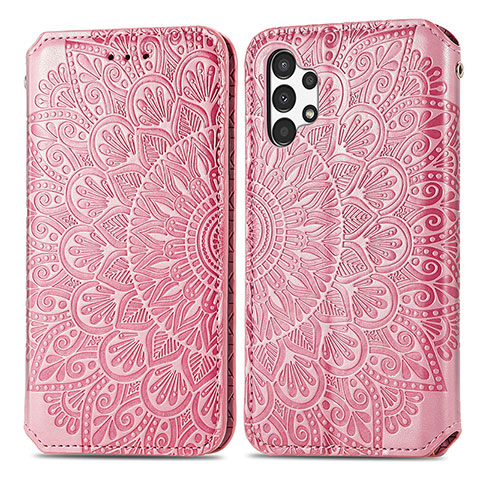 Funda de Cuero Cartera con Soporte Patron de Moda Carcasa S01D para Samsung Galaxy A13 4G Oro Rosa